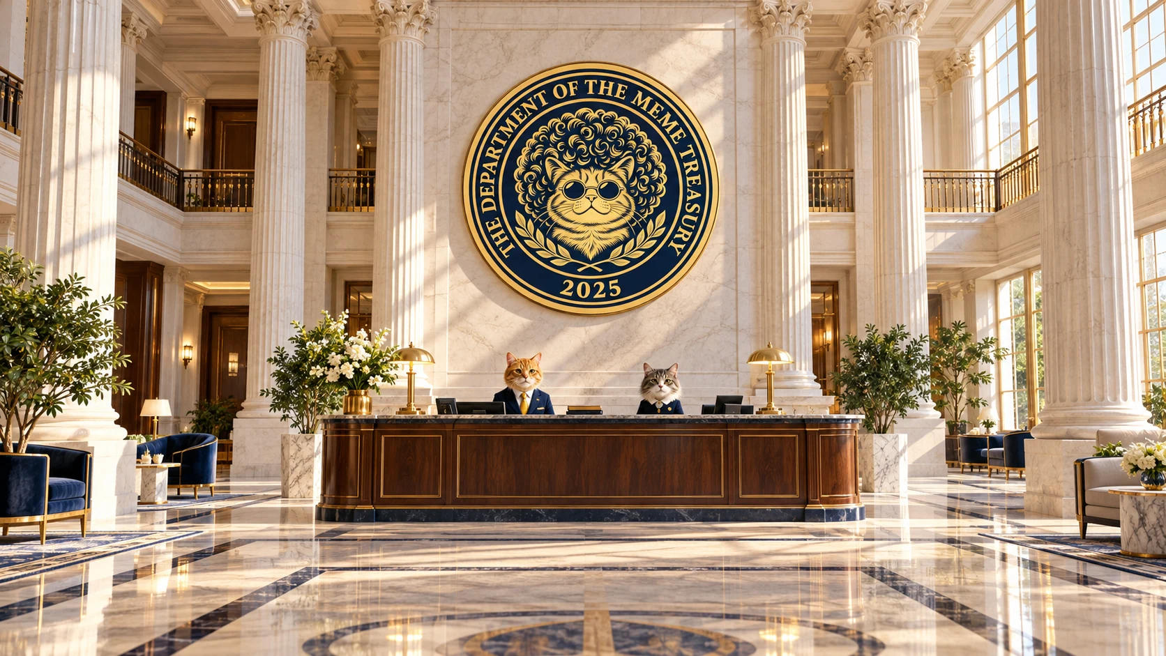 The imagined entrance to The Meme Treasury.