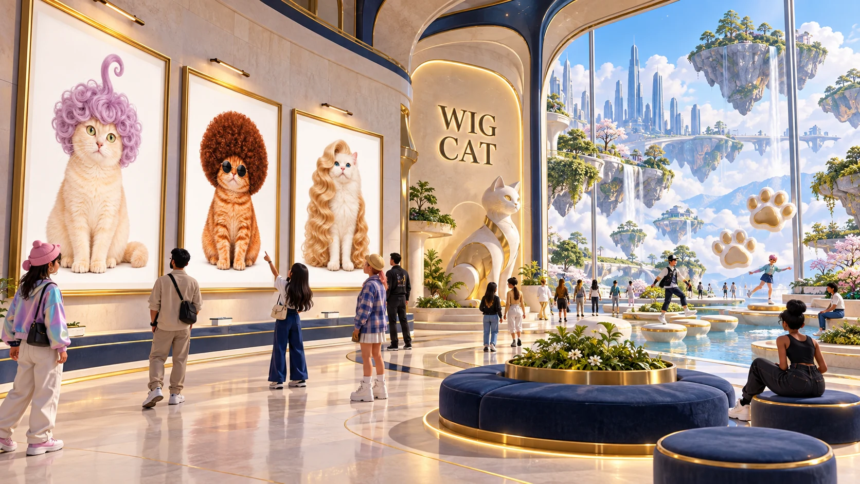 Concept image of a future digital WIG CAT gallery and playful space.